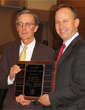 New Castle County Resident Judge Richard R. Cooch with State's Excellence Award presented by Governor Jack A. Markell